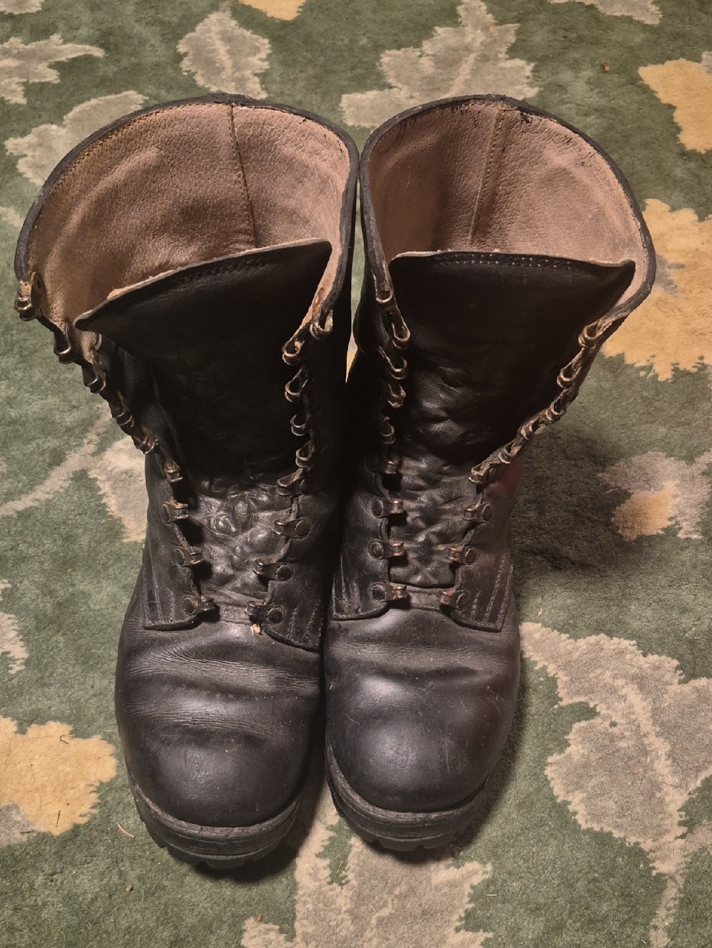 Men's Black Leather Lace-Up Work Boots